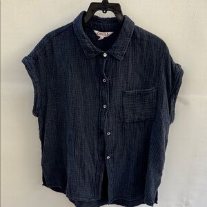 Nanette Lepore Dark Blue Casual Button Down Shirt